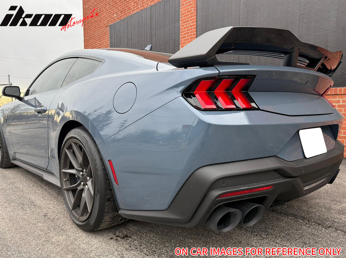 Fits 24-26 Mustang Dark Horse Rear Bumper Diffuser OE Style Gloss Black Spoiler
