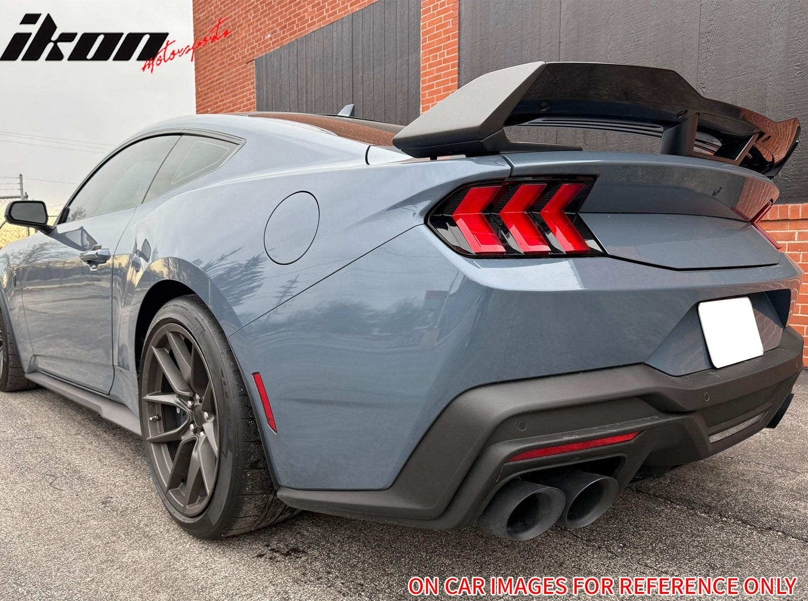Fits 24-26 Mustang Dark Horse Rear Bumper Diffuser OE Style Gloss Black Spoiler
