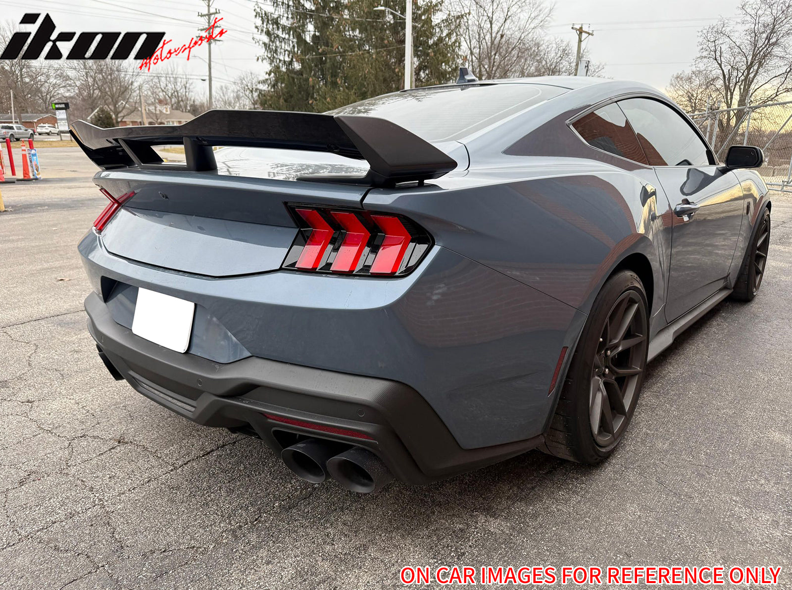 Fits 24-26 Mustang Dark Horse Rear Bumper Diffuser OE Style Gloss Black Spoiler