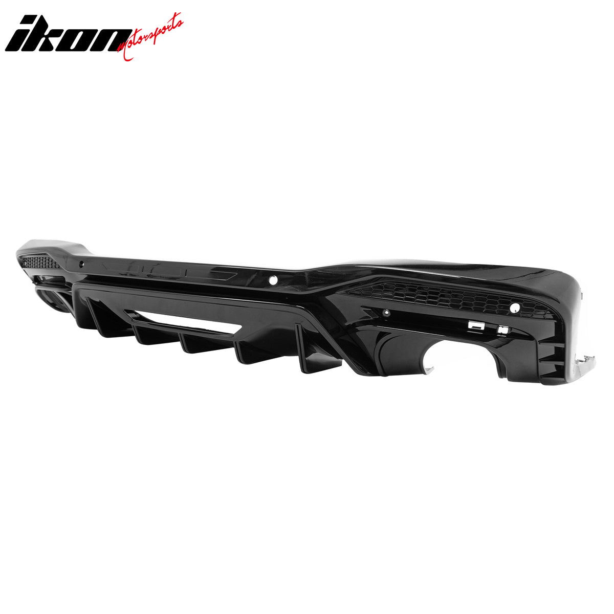 Fits 24-26 Ford Mustang V6/GT Rear Bumper Diffuser Rock Style Gloss Black Lip