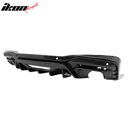 Fits 24-26 Ford Mustang V6/GT Rear Bumper Diffuser Rock Style Gloss Black Lip