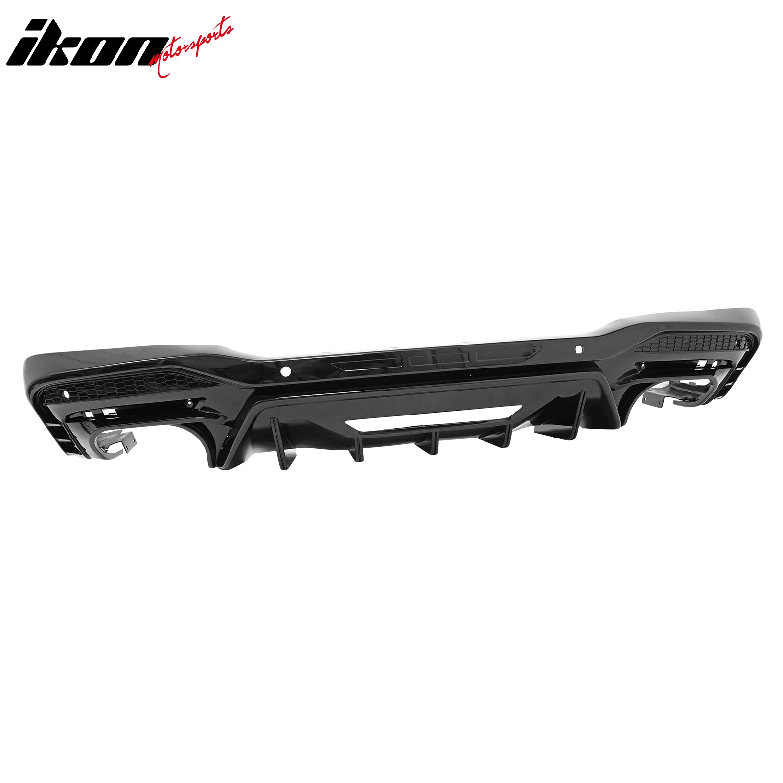 Fits 24-26 Ford Mustang V6/GT Rear Bumper Diffuser Rock Style Gloss Black Lip