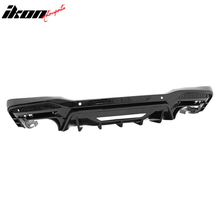 Fits 24-26 Ford Mustang V6/GT Rear Bumper Diffuser Rock Style Gloss Black Lip