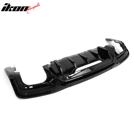 Fits 24-26 Ford Mustang V6/GT Rear Bumper Diffuser Rock Style Gloss Black Lip