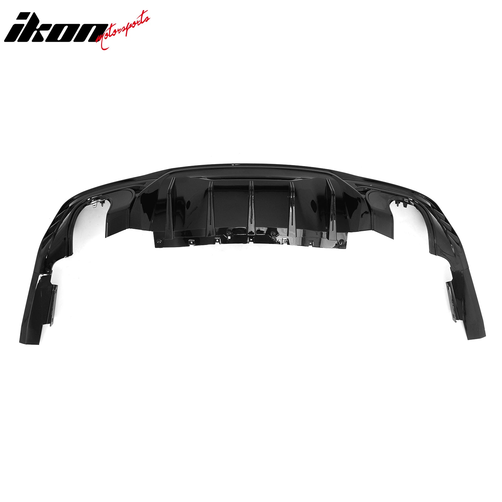 Fits 24-26 Ford Mustang V6/GT Rear Bumper Diffuser Rock Style Gloss Black Lip