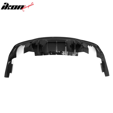 Fits 24-26 Ford Mustang V6/GT Rear Bumper Diffuser Rock Style Gloss Black Lip