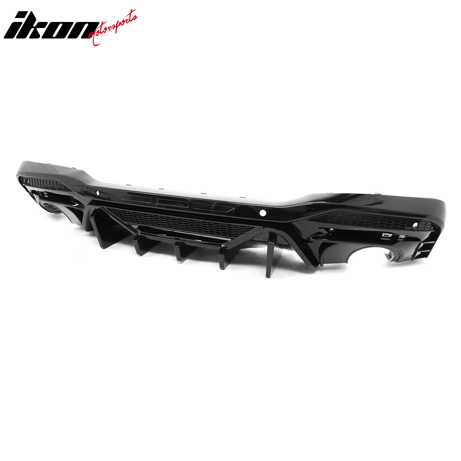 Fits 24-26 Ford Mustang V6/GT Rear Bumper Diffuser Speed Style Gloss Black Lip
