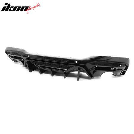 Fits 24-26 Ford Mustang V6/GT Rear Bumper Diffuser Speed Style Gloss Black Lip