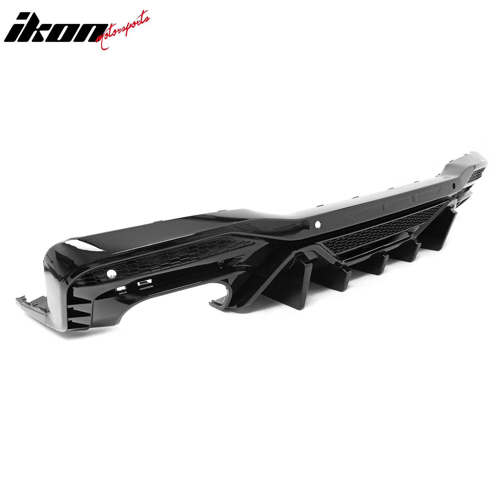 Fits 24-26 Ford Mustang V6/GT Rear Bumper Diffuser Speed Style Gloss Black Lip