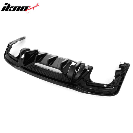 Fits 24-26 Ford Mustang V6/GT Rear Bumper Diffuser Speed Style Gloss Black Lip