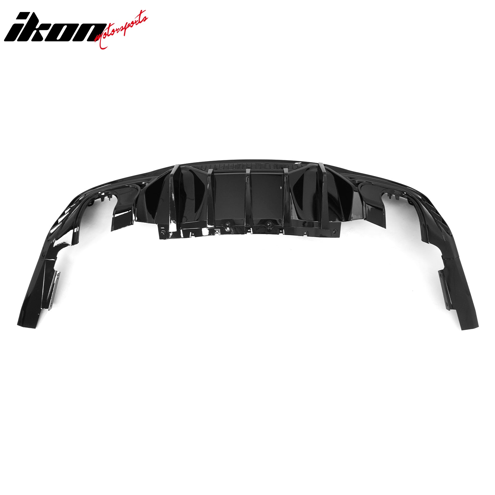 Fits 24-26 Ford Mustang V6/GT Rear Bumper Diffuser Speed Style Gloss Black Lip
