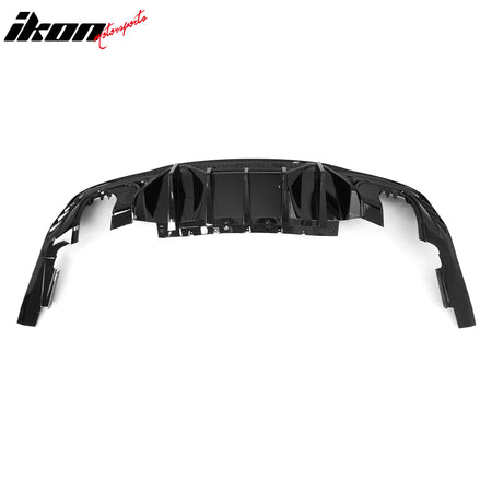 Fits 24-26 Ford Mustang V6/GT Rear Bumper Diffuser Speed Style Gloss Black Lip