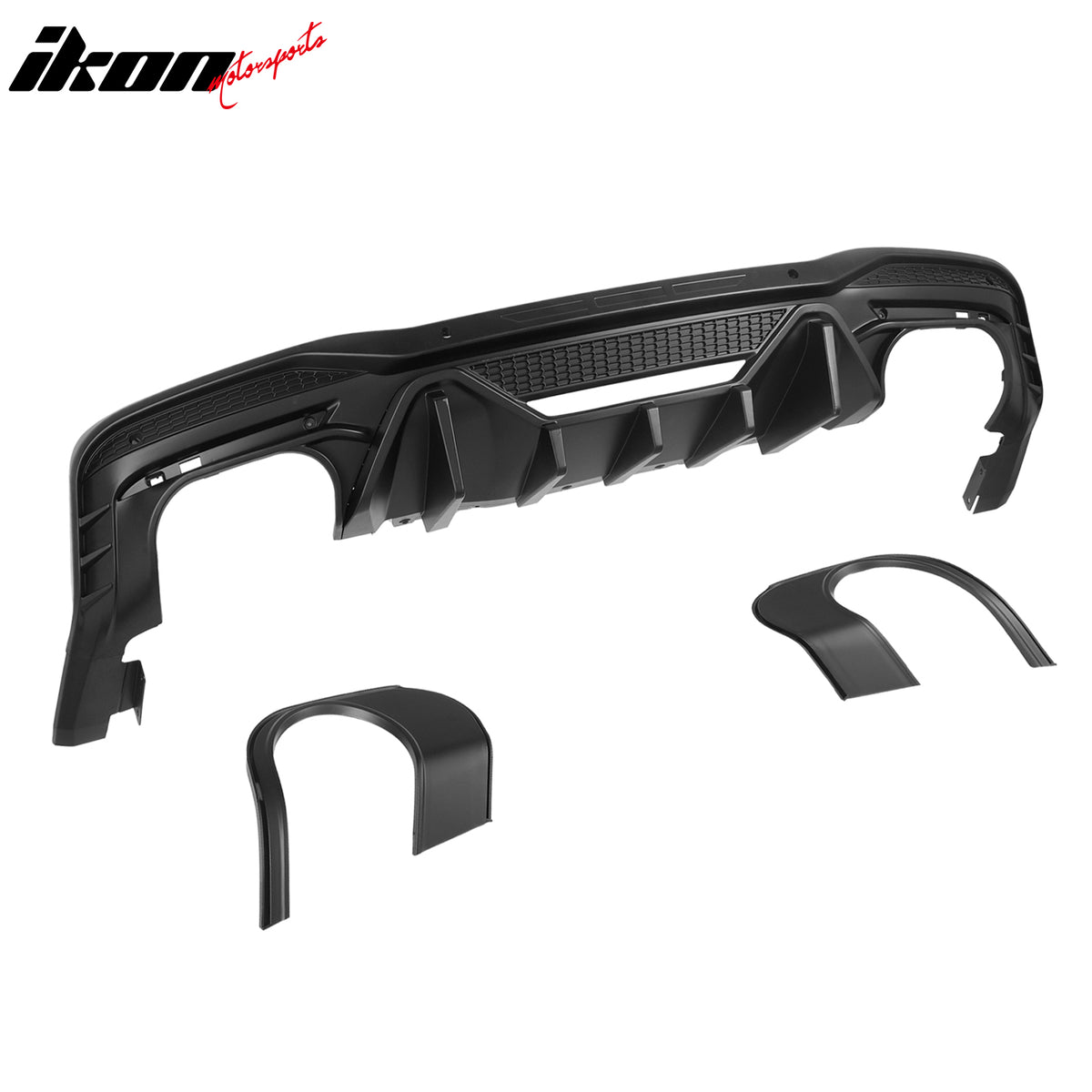Fits 24-26 Ford Mustang V6/GT Rear Bumper Diffuser Speed Style Matte Black Lip
