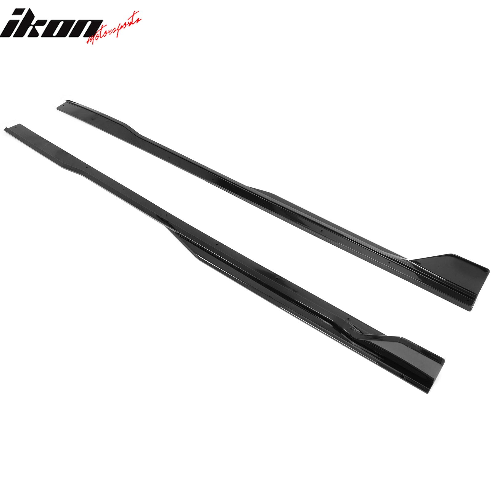 For 24-26 Ford Mustang Side Skirts GT500 Style Rocker Panel Gloss Black Splitter