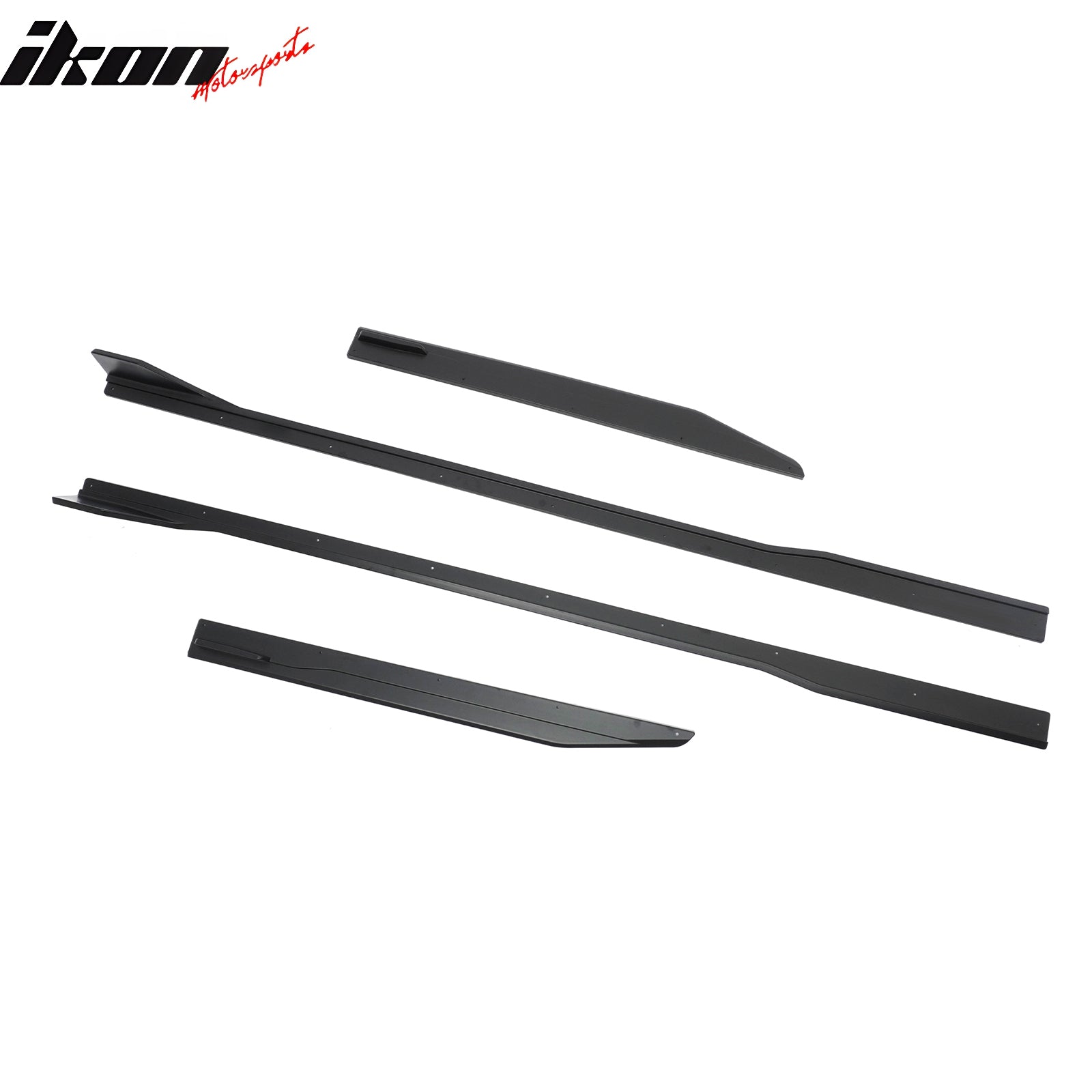 For 24-26 Ford Mustang Side Skirts GT500 Style Rocker Panel Matte Black Splitter