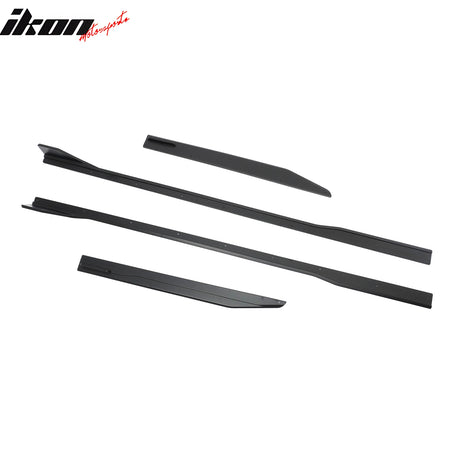 For 24-26 Ford Mustang Side Skirts GT500 Style Rocker Panel Matte Black Splitter
