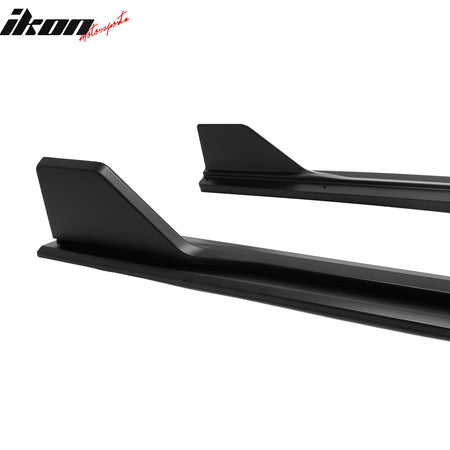 For 24-26 Ford Mustang Side Skirts GT500 Style Rocker Panel Matte Black Splitter