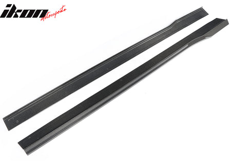 Fits 24-26 Ford Mustang R Style Carbon Fiber Side Skirts Extension Splitters CF