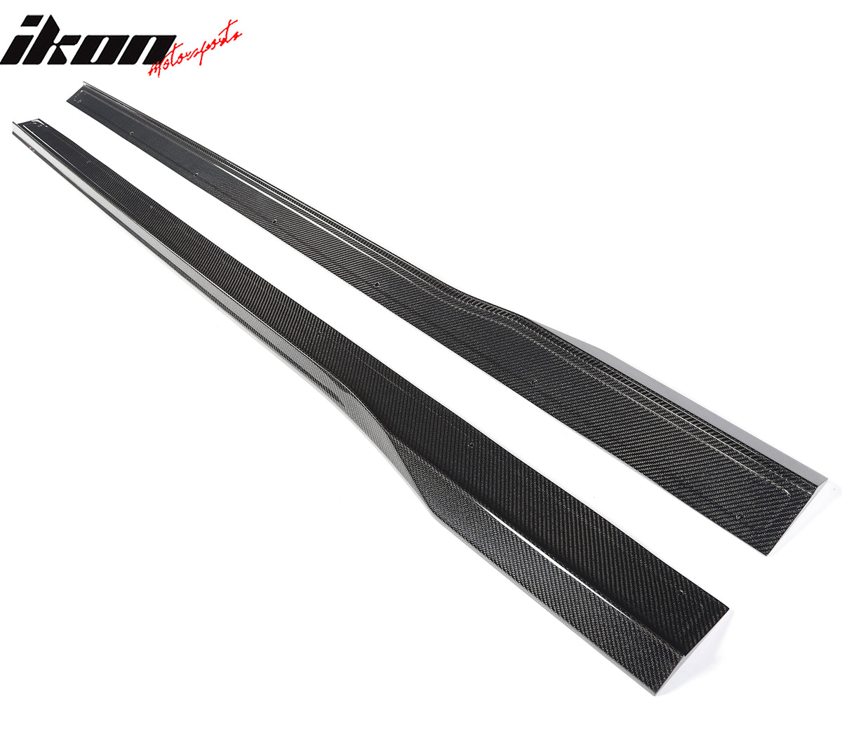 Fits 24-26 Ford Mustang R Style Carbon Fiber Side Skirts Extension Splitters CF