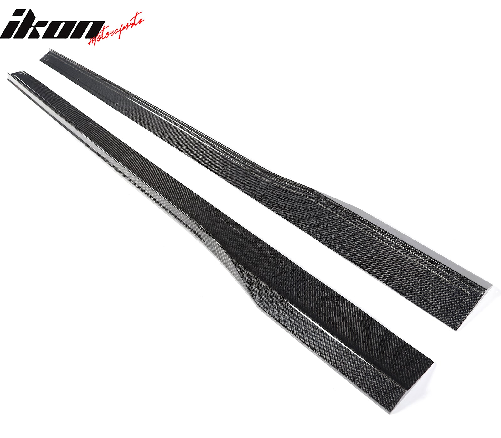 Fits 24-26 Ford Mustang R Style Carbon Fiber Side Skirts Extension Splitters CF