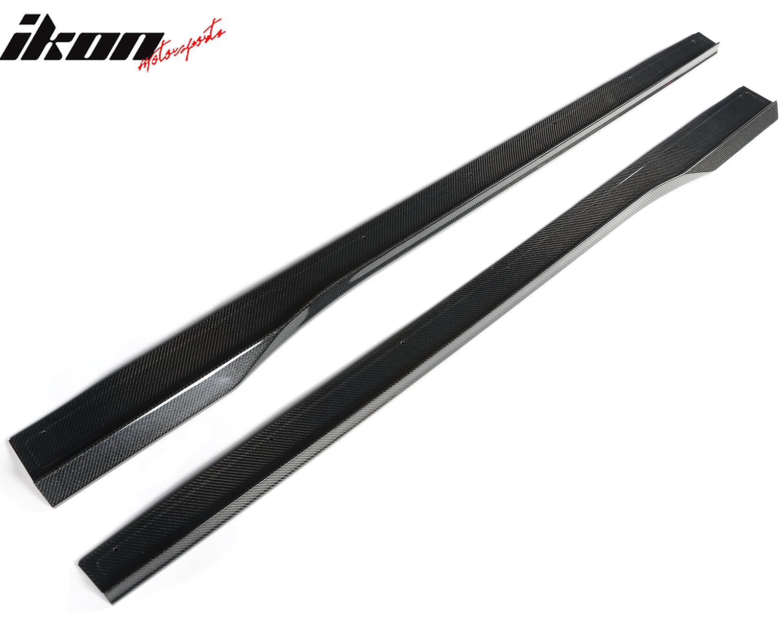Fits 24-26 Ford Mustang R Style Carbon Fiber Side Skirts Extension Splitters CF