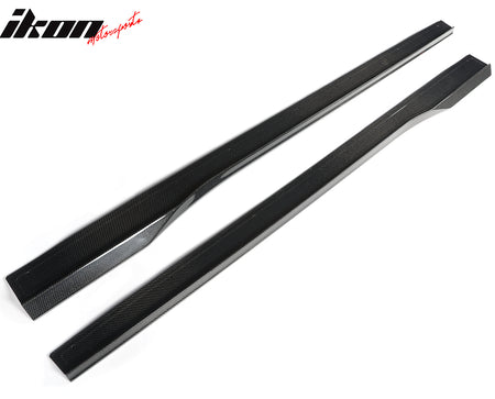 Fits 24-26 Ford Mustang R Style Carbon Fiber Side Skirts Extension Splitters CF