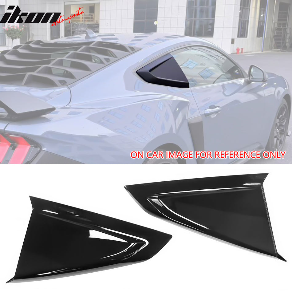 2024-2026 Ford Mustang 2DR V Style Gloss Black Side Window Louvers ABS