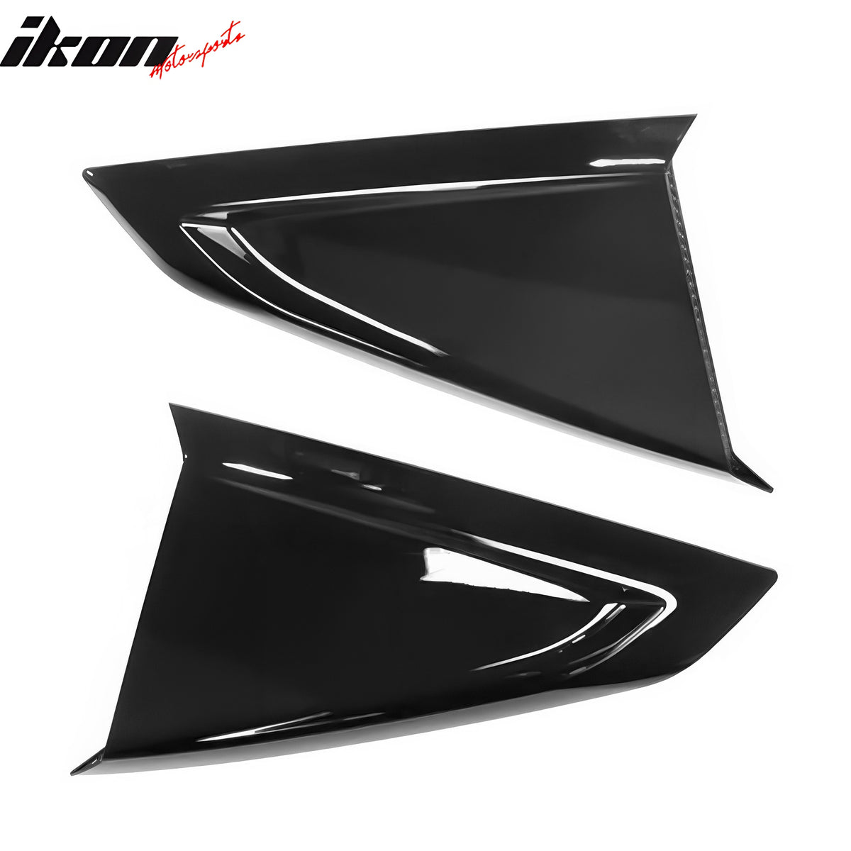 Fits 24-26 Ford Mustang Coupe V Style Side Window Louvers ABS 2PCS - Gloss Black