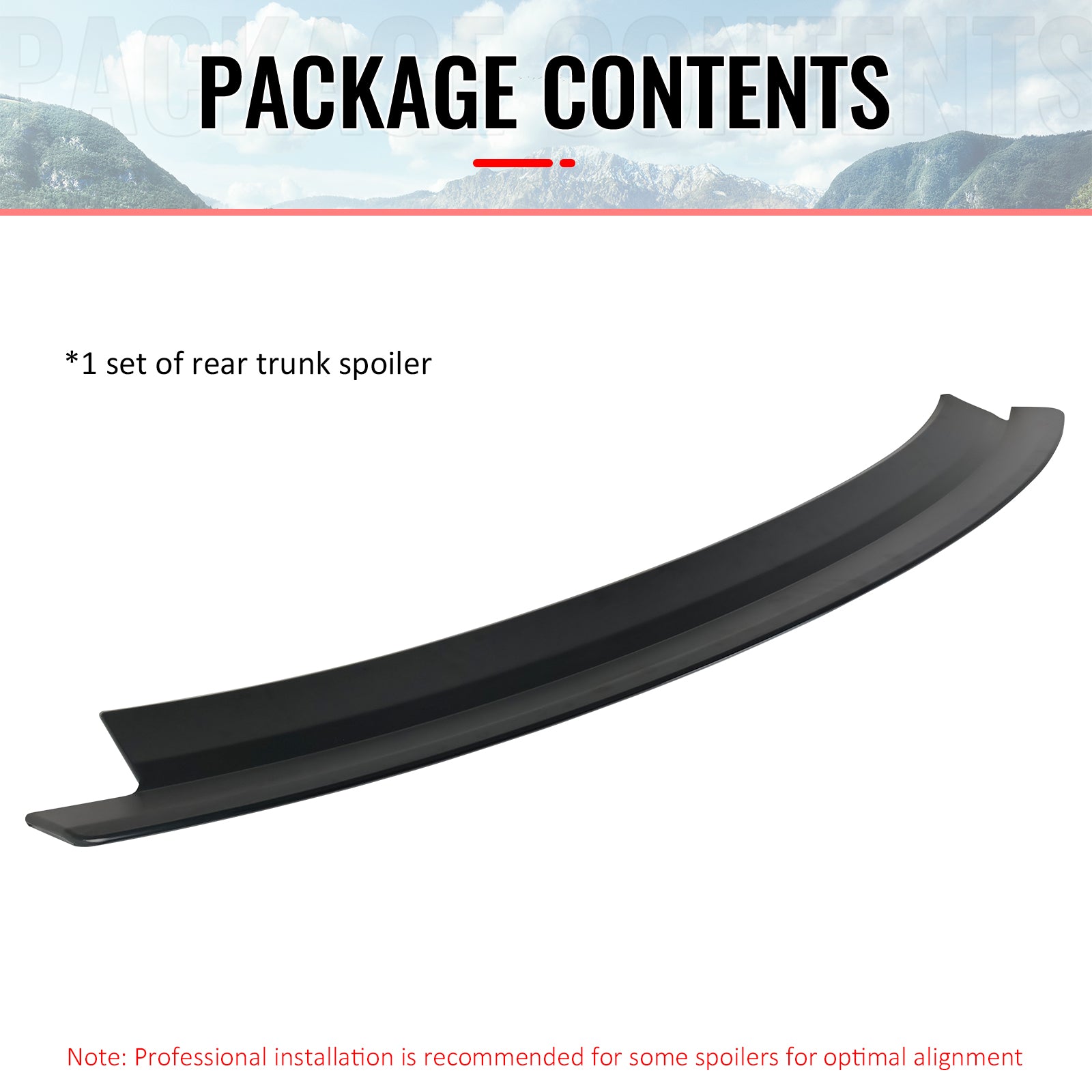 Fits 24-26 Ford Mustang S650 7th Gen R Style Rear Trunk Spoiler Lip Primer Black