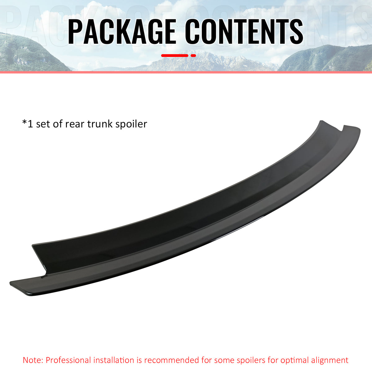 Fits 24-26 Ford Mustang S650 7th Gen R Style Rear Trunk Spoiler Wing Gloss Black