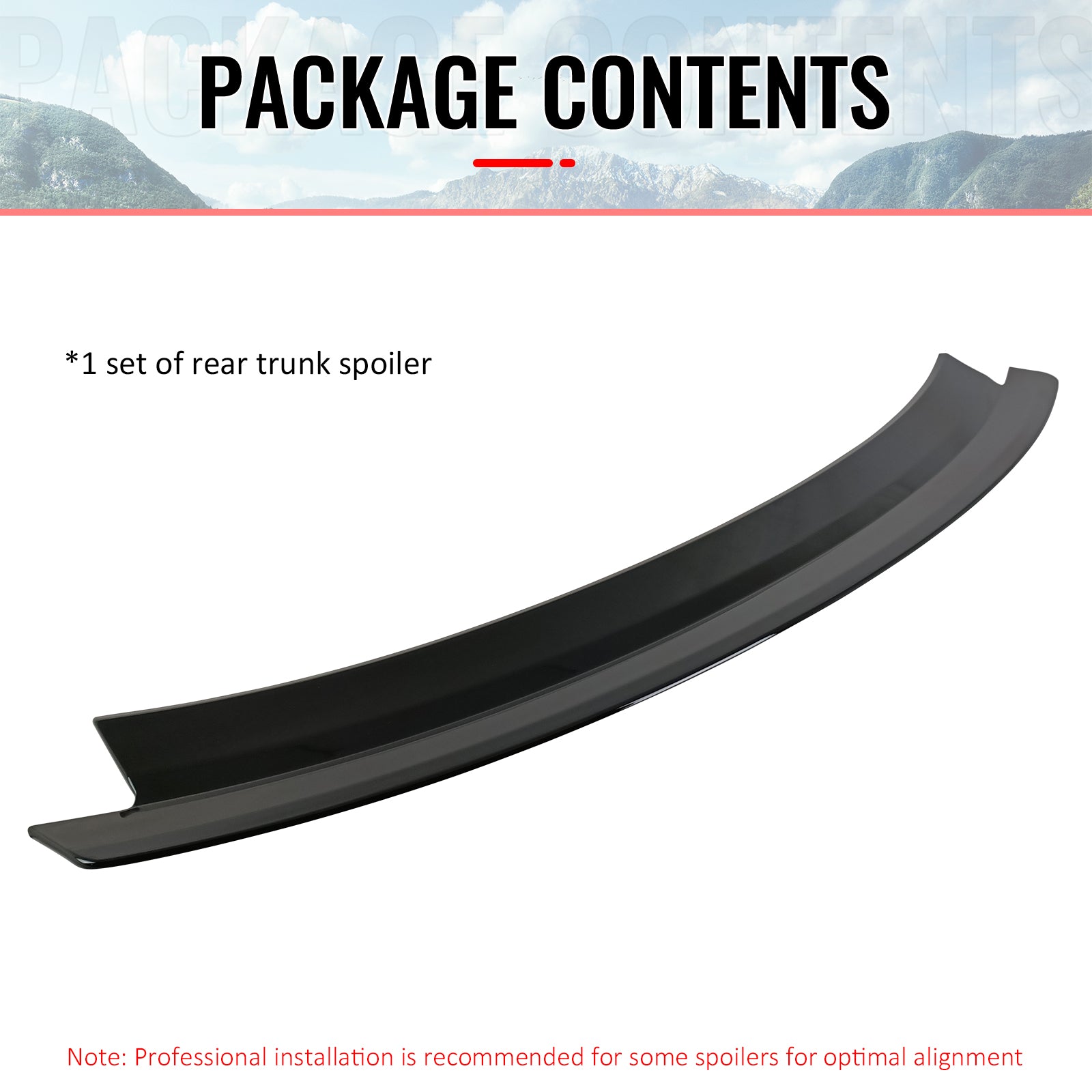 Fits 24-26 Ford Mustang S650 7th Gen R Style Rear Trunk Spoiler Wing Gloss Black