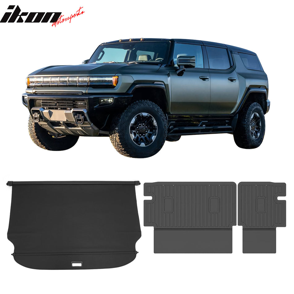 2024-2026 GMC Hummer EV SUV Retractable Cargo Cover + TPE Backrest Mat