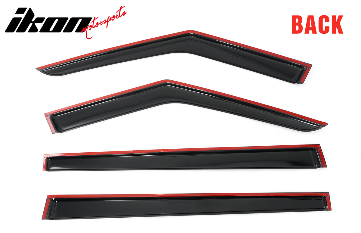 Fits 24-26 Hyundai Santa Fe Window Visors Vent Rain Sun Guard Deflectors Tape-On