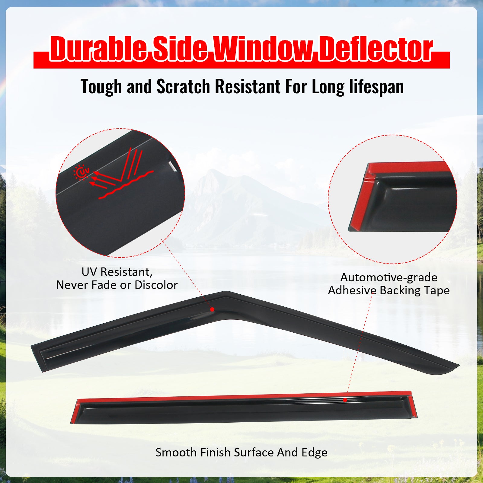 Fits 24-26 Kia EV9 Smoke Acrylic Window Visors Rain Sun Shade 4PCS - Mugen Style