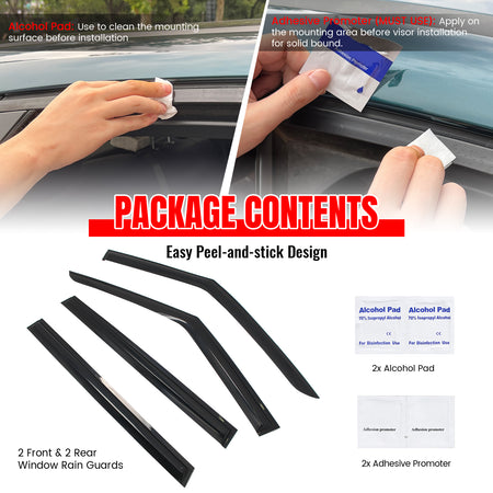 Fits 24-26 Kia EV9 Smoke Acrylic Window Visors Rain Sun Shade 4PCS - Mugen Style