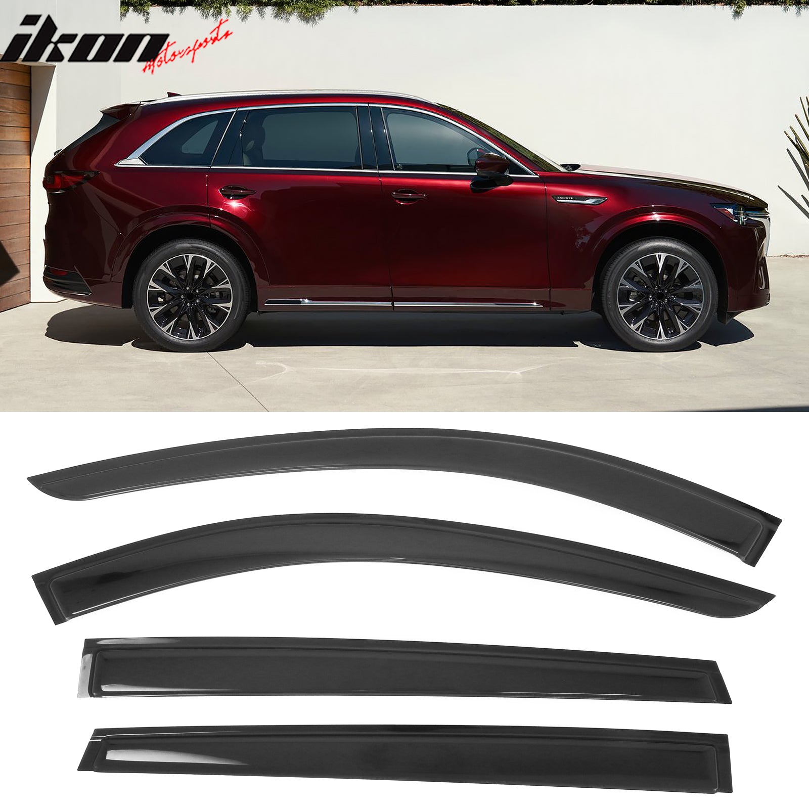 Fits 24-26 Mazda CX-70 CX-90 Window Visors Vent Rain Guards