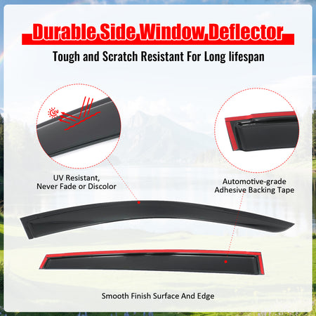 Fits 24-26 Subaru Crosstrek& Impreza Window Visors Smoke Acrylic Deflectors 4PCS