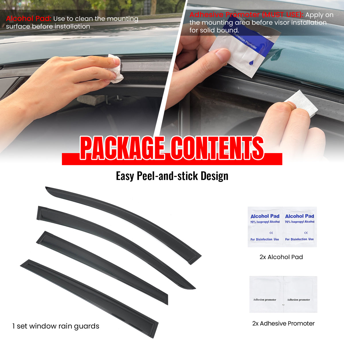 Fits 24-26 Subaru Crosstrek& Impreza Window Visors Smoke Acrylic Deflectors 4PCS