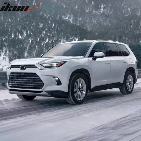 IKON MOTORSPORTS Fog Lights, Compatible with 2024-2026 Toyota Grand Highlander, LED White/Yellow Lens Black Housing Front Bumper Driving Fog Lamp Wiring Switch Kit, Pair