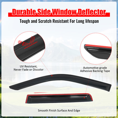 Fits 24-26 Toyota Tacoma Crew Cab Window Visors Smoke Acrylic Deflectors 4PC Set