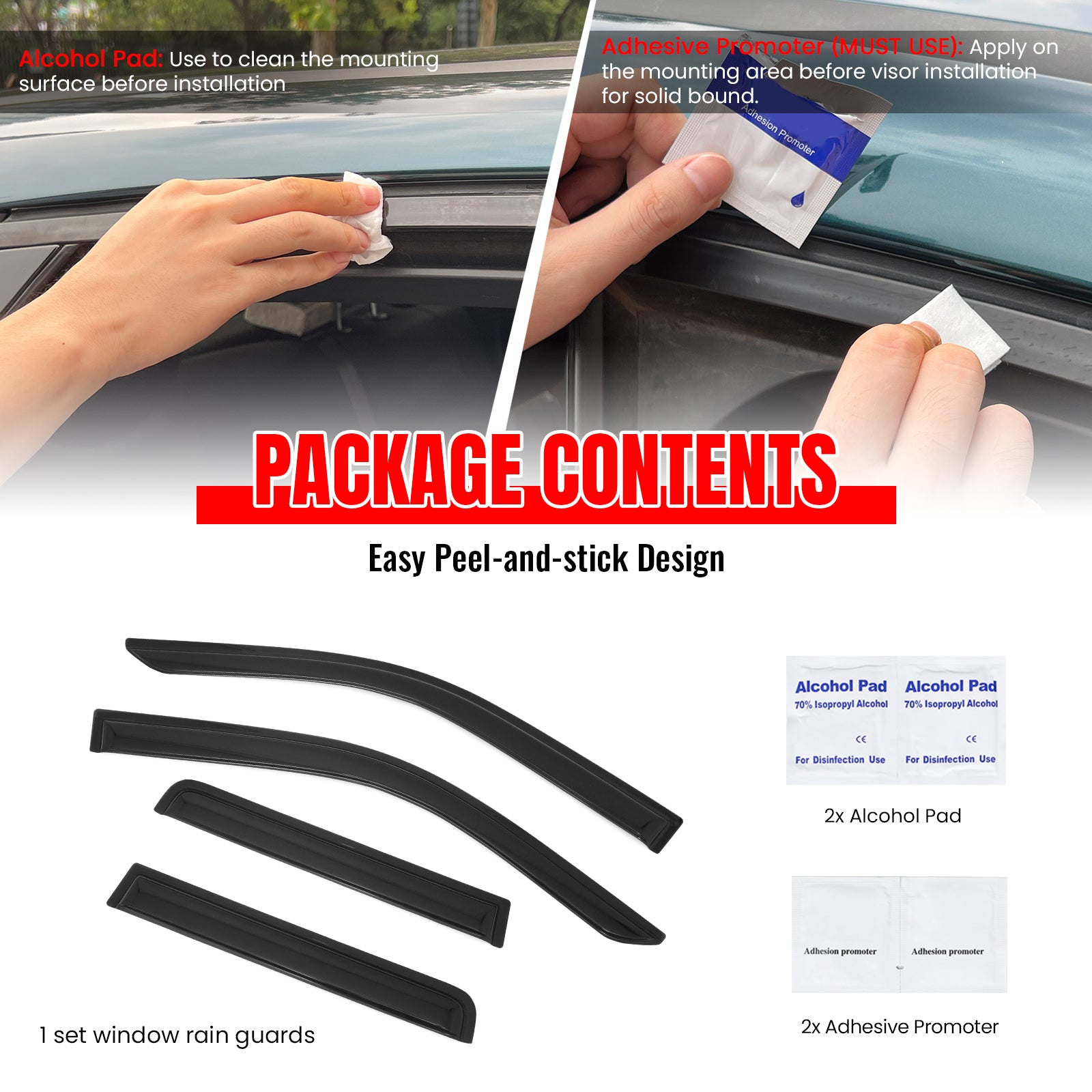 Fits 24-26 Toyota Tacoma Crew Cab Window Visors Smoke Acrylic Deflectors 4PC Set