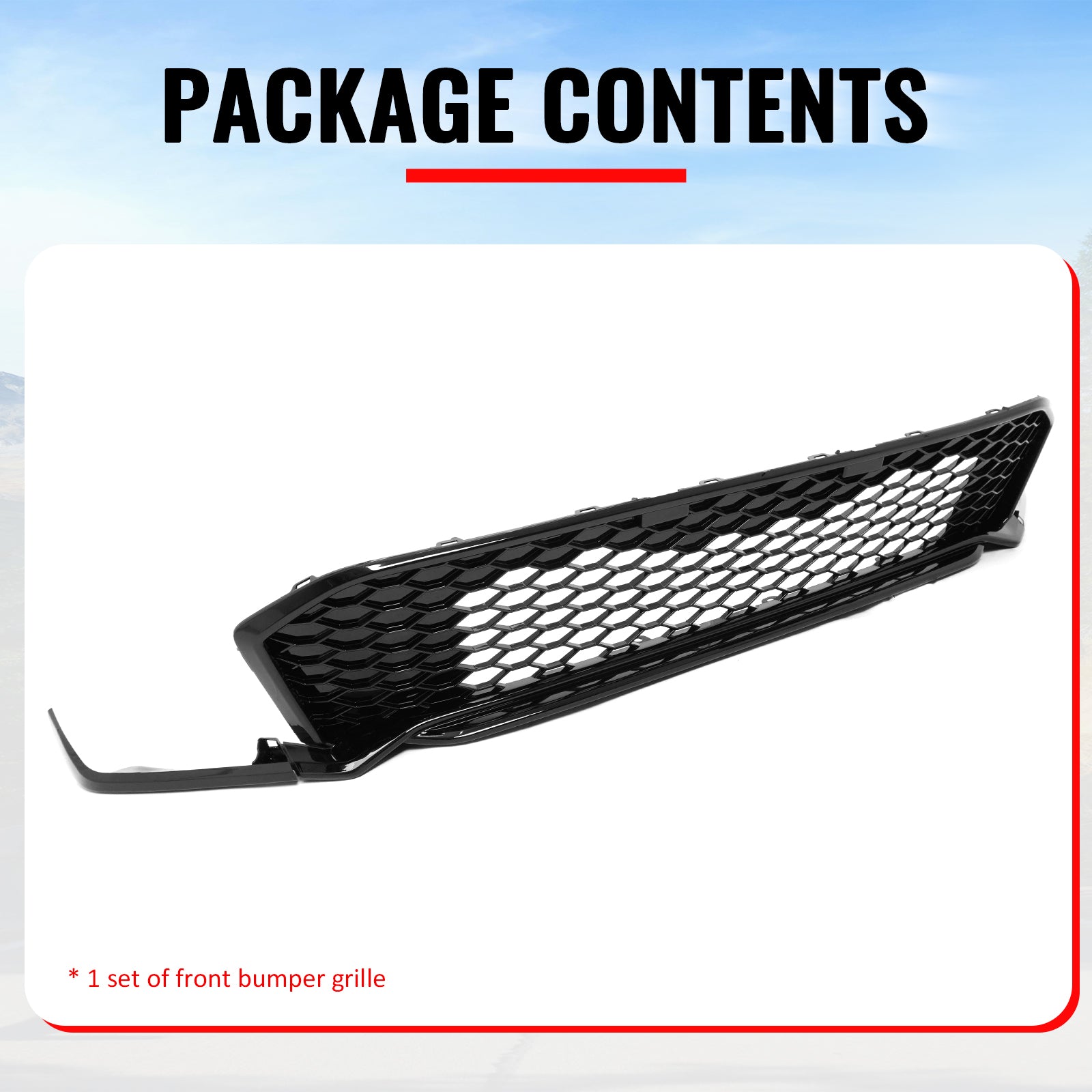 Fits 25-26 Honda Civic Type R Style Front Bumper Lower Grille ABS Gloss Black