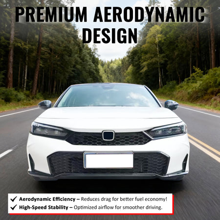 Fits 25-26 Honda Civic Type R Style Front Bumper Lower Grille ABS Gloss Black