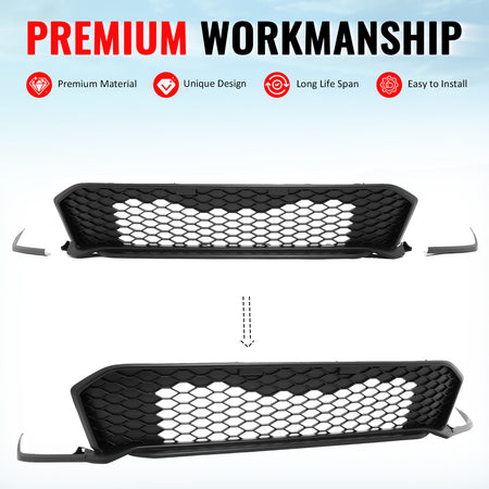 Fits 25-26 Honda Civic Type R Style Front Bumper Lower Grille ABS Matte Black