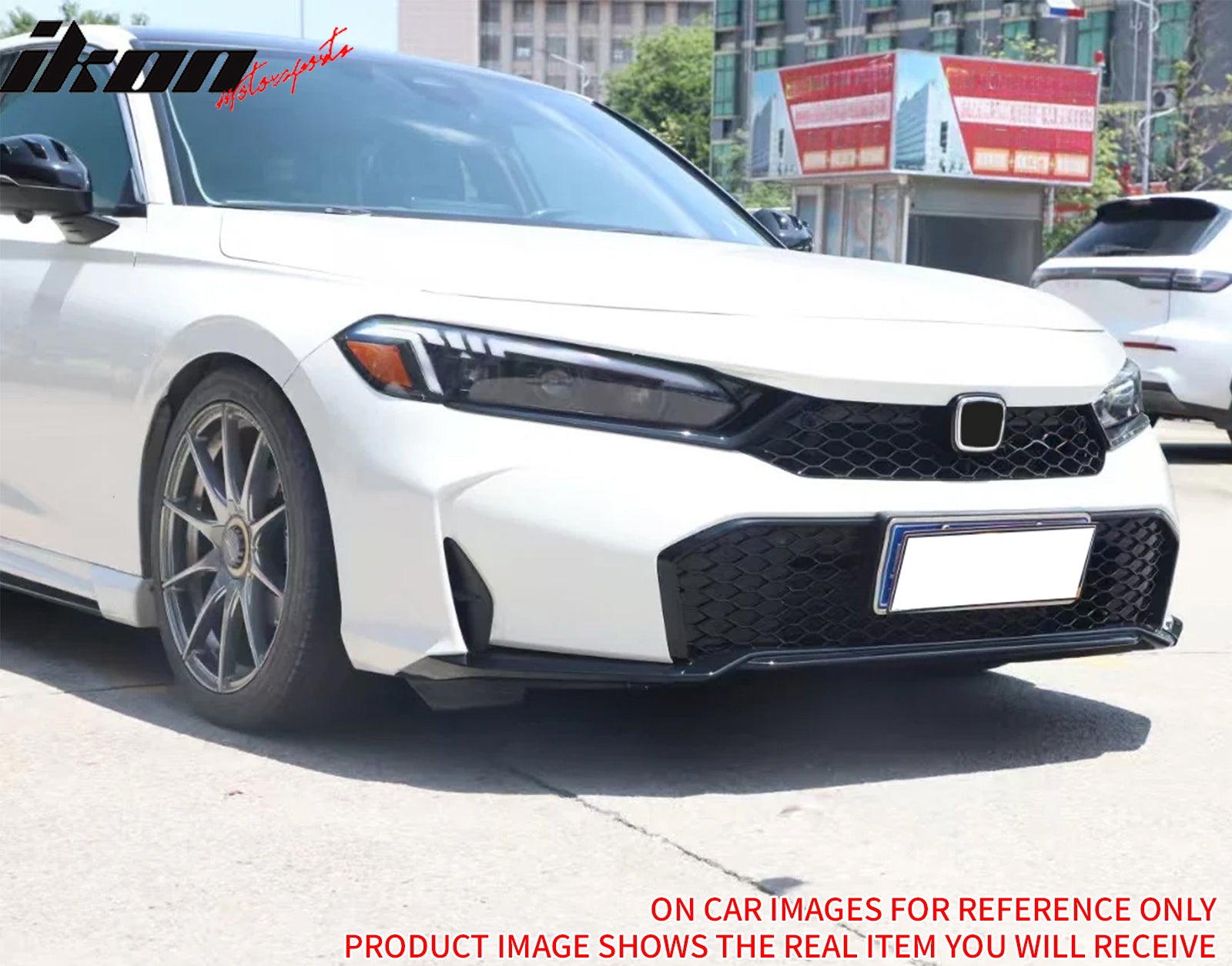 Fits 25-26 Honda Civic Type R Style Front Bumper Lower Grille ABS Matte Black