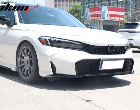Fits 25-26 Honda Civic Type R Style Front Bumper Upper Lower Grilles Gloss Black