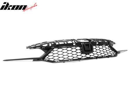 Fits 25-26 Honda Civic Type R Style Front Bumper Upper Lower Grilles Gloss Black