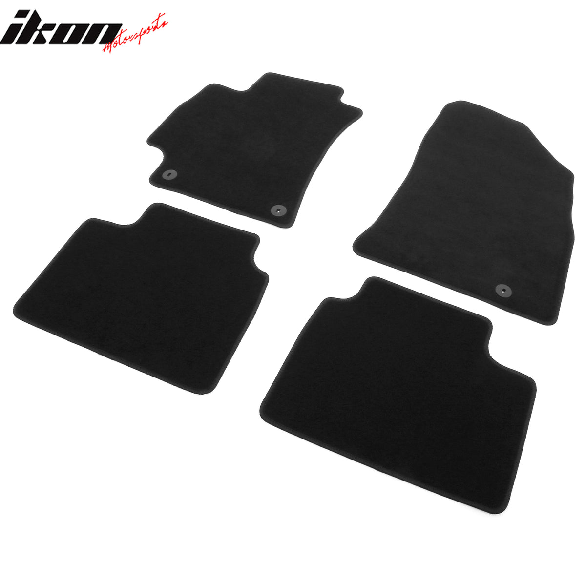 IKON MOTORSPORTS, Nylon Car Floor Mats Compatible with 2025-2026 Kia K4, OE Fitment Style Black Driver Passenger Car Carpets, Front Rear 4PCS Full Set