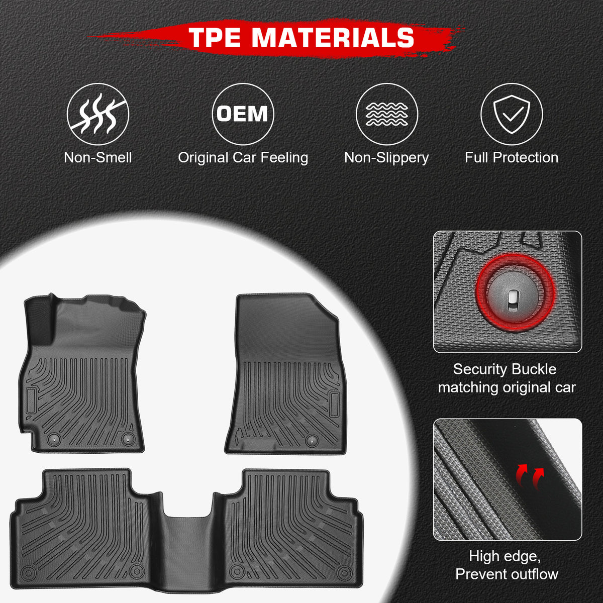 Fits 25-26 Kia K4 Floor Mats TPE Carpets All Season 3D Custom Car Liner Guard