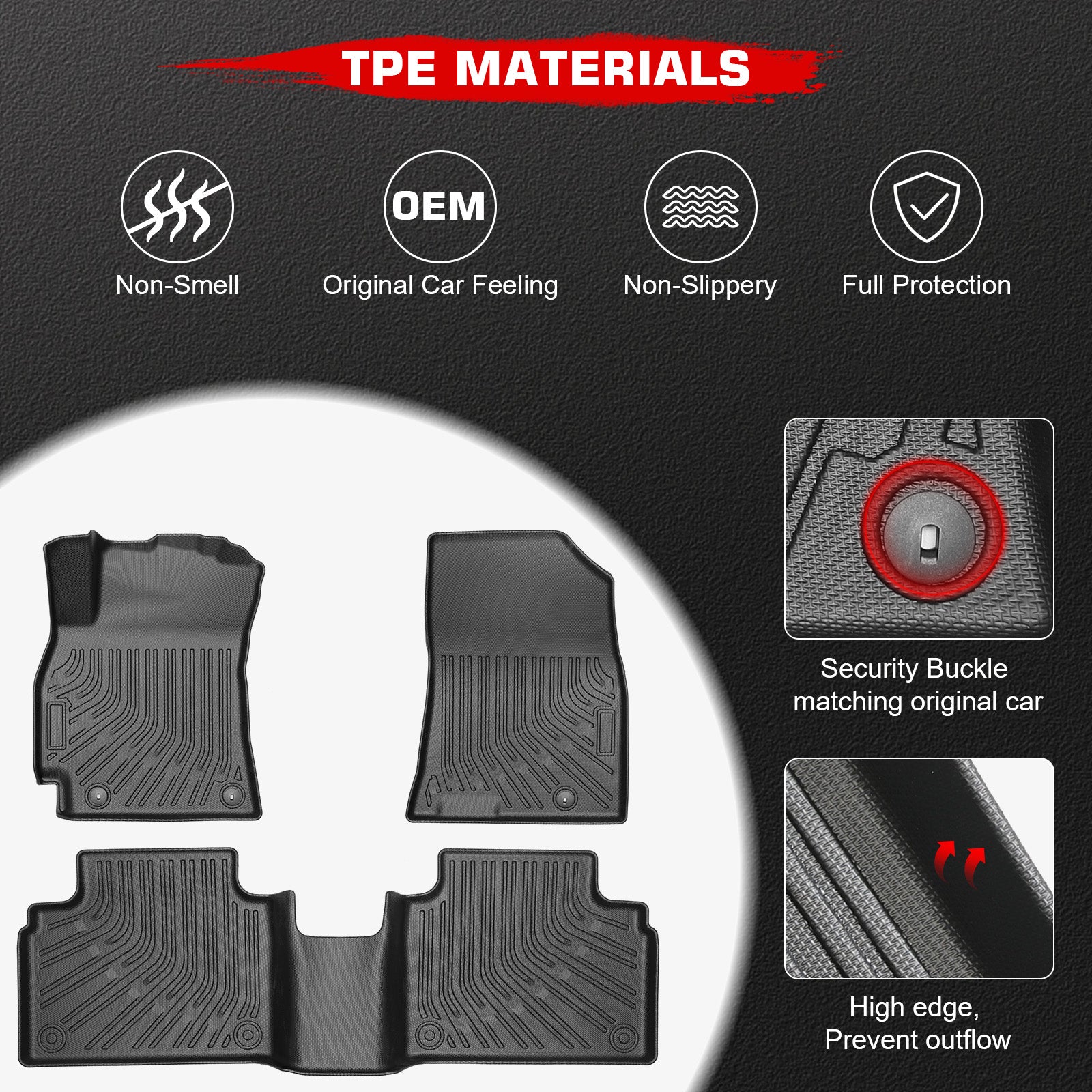Fits 25-26 Kia K4 Floor Mats TPE Carpets All Season 3D Custom Car Liner Guard